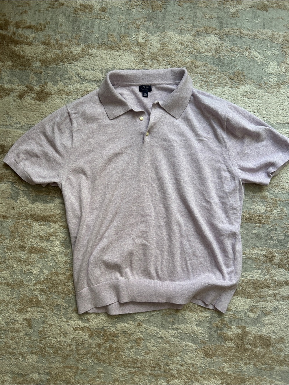 J. Crew Soft Lilac Short-Sleeve Polo Sweater